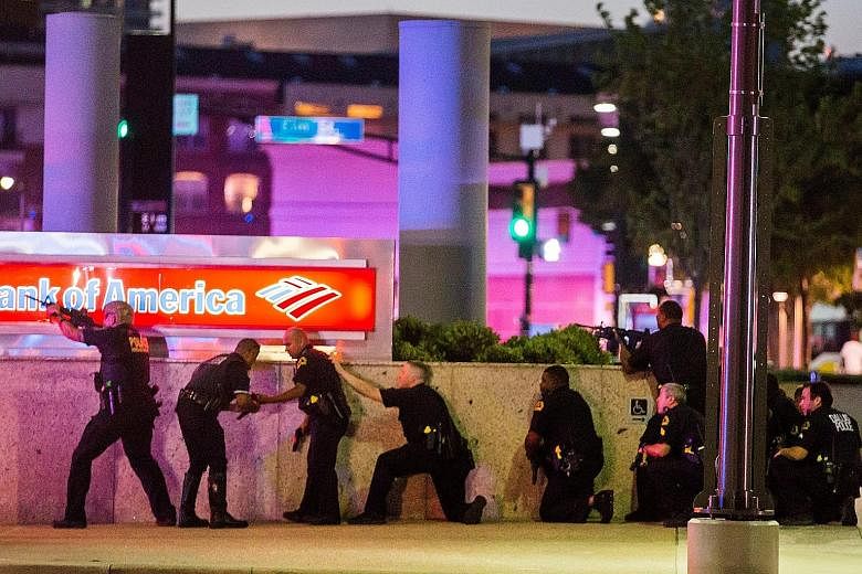 It was dusk on Thursday, during a peaceful protest involving around 800 people, when the shots suddenly came "out of nowhere", leaving five Dallas police officers dead and two civilians injured in downtown Dallas, Texas.