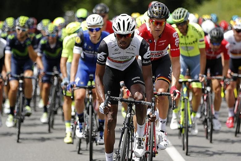 Eritrean Daniel Teklehaimanot held the polka-dot jersey for four days in last year's Tour de France.