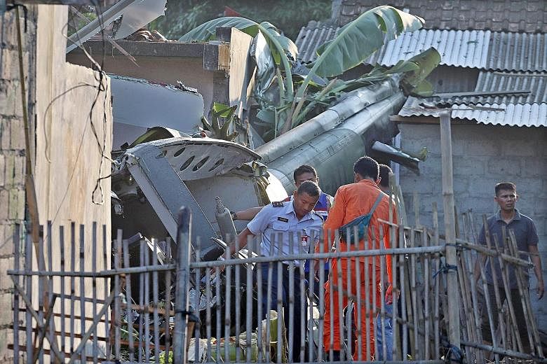 The helicopter crashed into a home in a suburban area north of Yogyakarta. Three of the helicopter's six passengers were killed, and three others were taken to hospital with serious injuries. The building suffered damage, but no one was inside at the