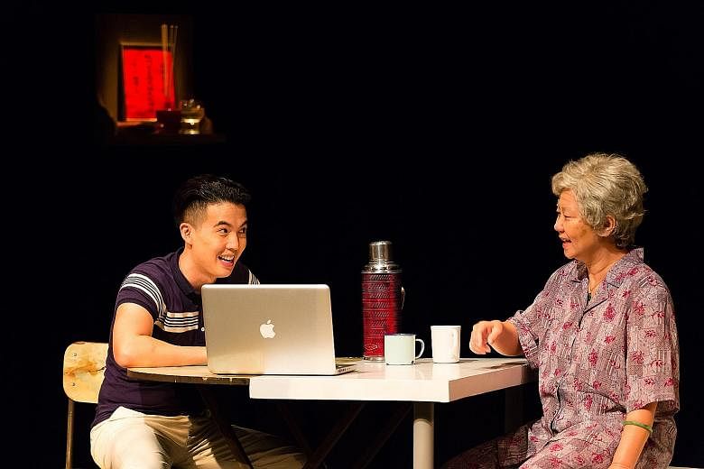 Tan Shou Chen (left) and Jalyn Han are convincing in their roles of grandson and grandmother.
