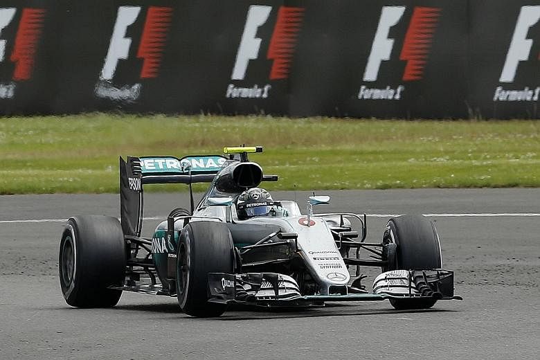 Nico Rosberg's lead over his team-mate Lewis Hamilton hangs by a one-point thread, after he fell foul of FIA rules restricting radio transmissions during the British Grand Prix.