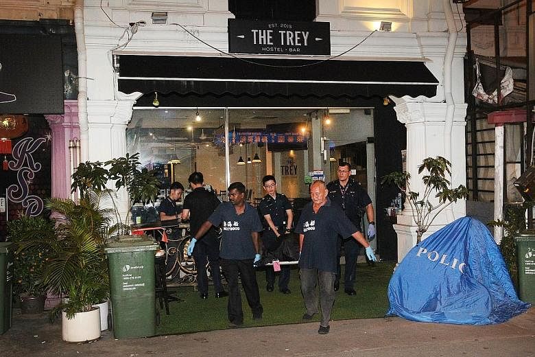 A 42-year-old man died after being stabbed outside a Jalan Besar pub on Monday night, in a case that has been classified as murder. Witnesses said Mr Chua Meng Guan had challenged his assailant to a fight before a scuffle broke out outside the pub an