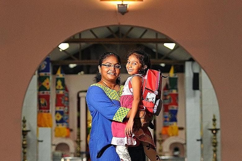 Housewife Narayana Vanisri says she hopes to find a secondary school that will help her daughter Thaswika, who is in Primary 1 this year, pursue her interest in dance and art.