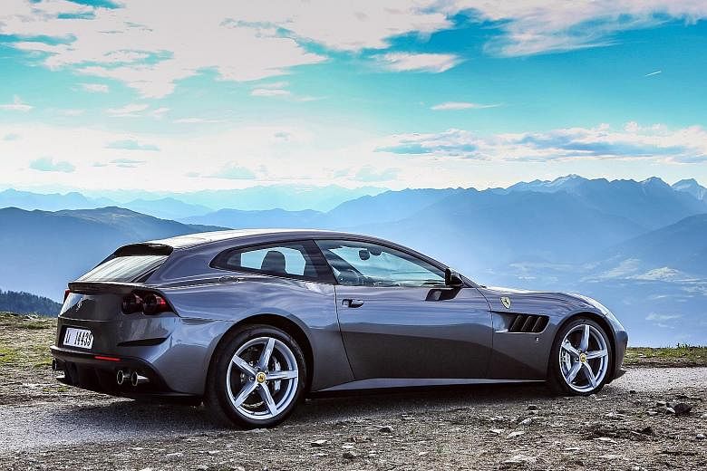 The Ferrari GTC4Lusso has four-wheel steering, which further stabilises the car around corners.