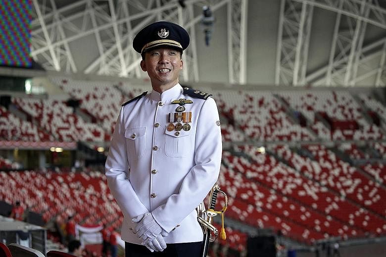 As parade commander, LTC Poon will be in charge of more than 1,400 people from 31 military and civilian contingents. Ms Maslinda and her son Mohamad will be marching as part of the Swiber contingent at this year's NDP.