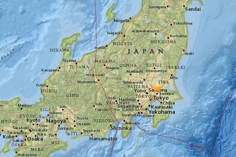 Magnitude 5 earthquake shakes buildings in Tokyo The Straits Times