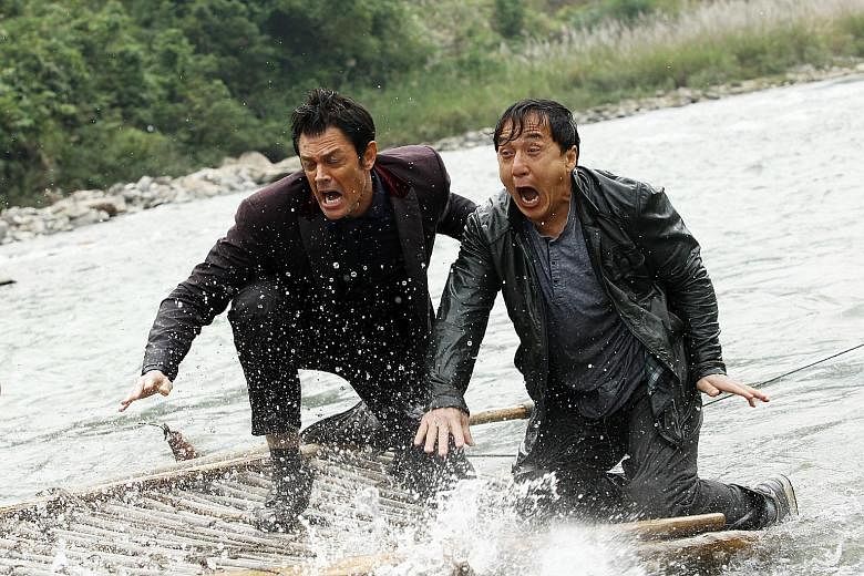 Johnny Knoxville and Jackie Chan (both above) star in Skiptrace.