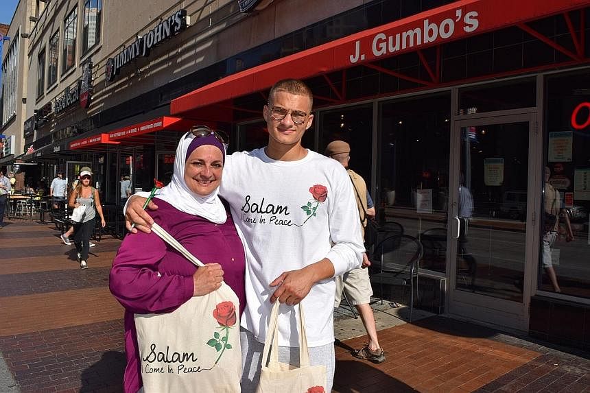 Mrs Rose Hamid and her son Samir were in Cleveland with their message of peace.