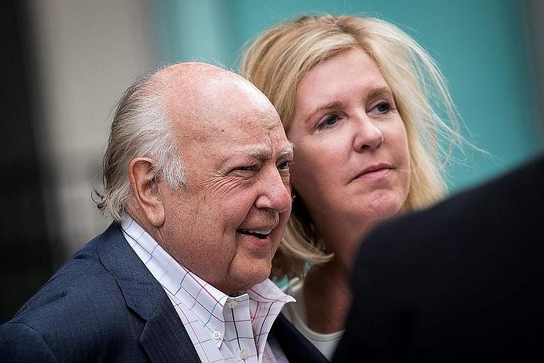 Mr Ailes, seen here with his wife Elizabeth Tilson, will continue to make himself available as an adviser to Mr Murdoch.