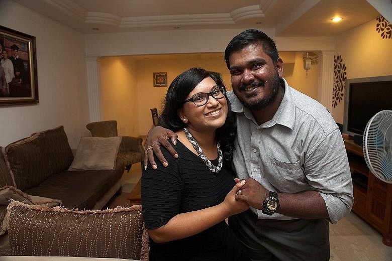 Mr Hariharaan Malikaffure, 36, and Ms Shamini Thilarajah- Hariharaan, 34, married in 2014. Mr Kiat Ng, 37, and Ms Catherine Tan, 33, with their one-year-old son. The couple got married three years ago. Mr Benny Se Teo, 56, founder of Eighteen Chefs, 