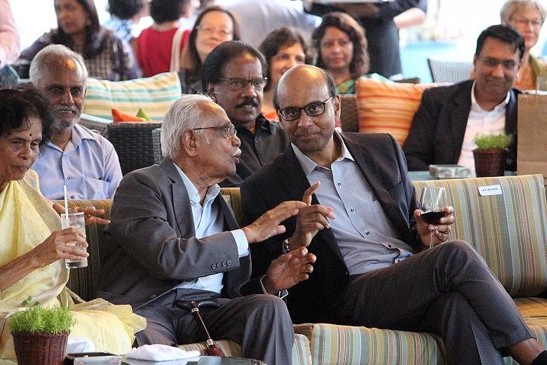 Mr Bala Subramanion with DPM Tharman at the launch of his biography. The book, published by World Scientific Publishing, is available for $28 in paperback and $56 for hardback.