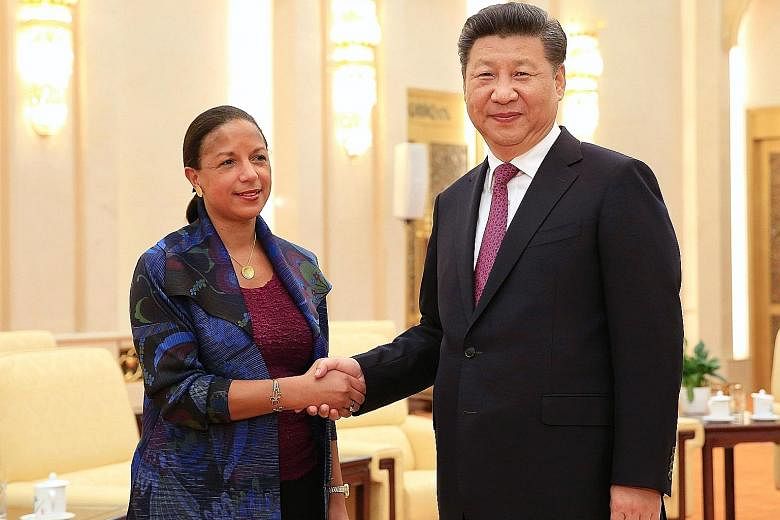 US National Security Adviser Rice met President Xi yesterday during her trip to prepare for President Obama's G-20 visit.