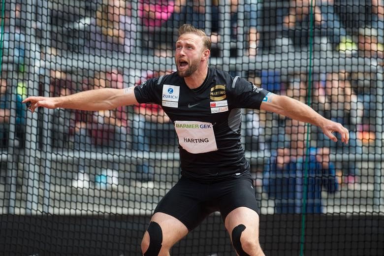 Germany's Robert Harting competing in the discus event at the German Athletics Championships last month. He will be bidding to defend his Olympic gold in Rio de Janeiro.