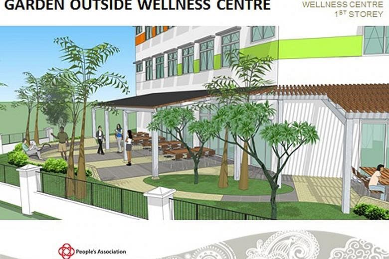 From top: The renovated structure will boast a new facade, a larger multi-purpose hall to fit in more guests during events, and a new garden to lend extra room for outdoor activities. The Teck Ghee Community Club is one of the older CCs in Singapore.