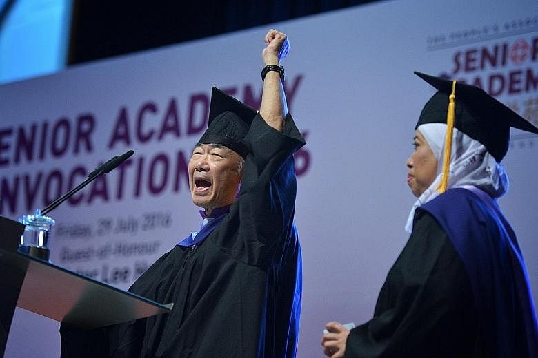 Mr Ng and Madam Suriati are among 375 seniors from the second batch of PA's Senior Academy who each received a certificate for completing the basic programme.