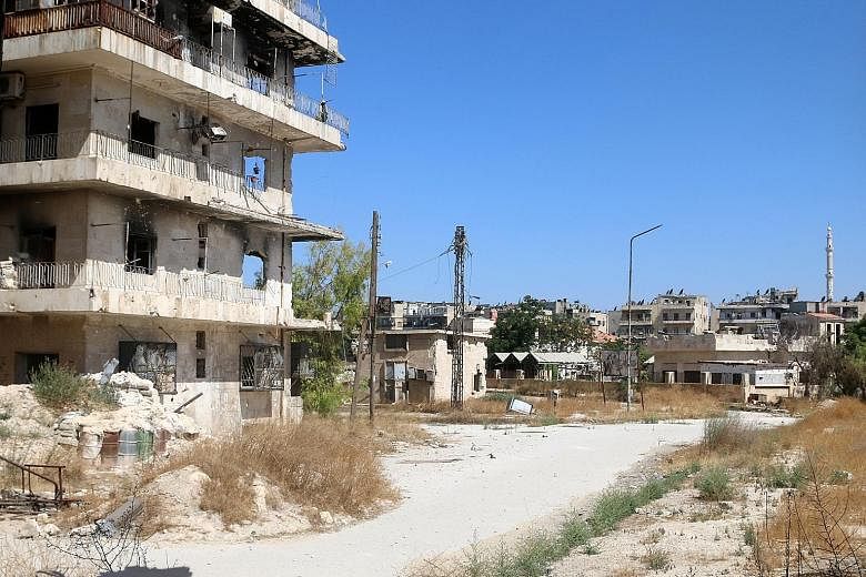 A view of what is believed to be the road that civilians in Aleppo must use to leave rebel-held areas. The Syrian government has told residents to leave the city as the army cuts off supply routes to the east.