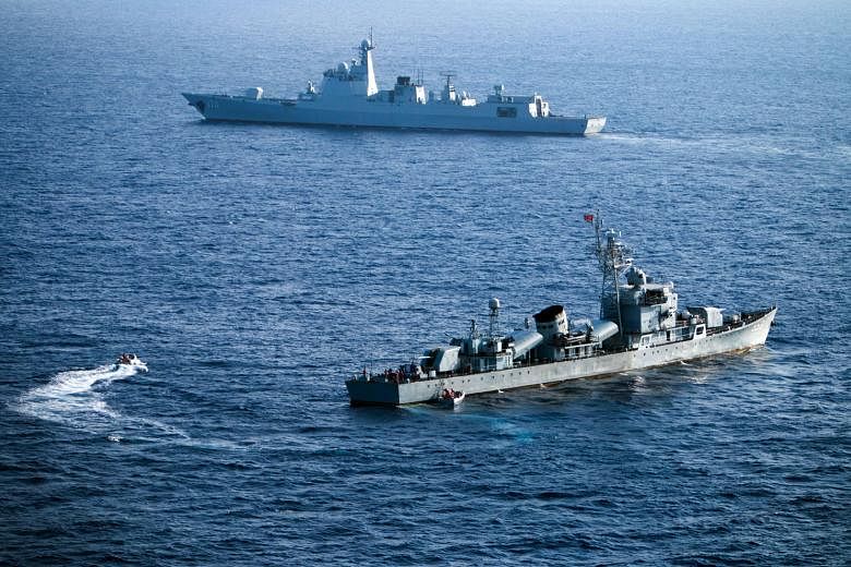 China's South Sea Fleet taking part in a drill in the Xisha Islands, also known as the Paracel Islands, in the South China Sea in May. Asean's common statement on the maritime row raises hopes the group can pull off an important display of unity at a time