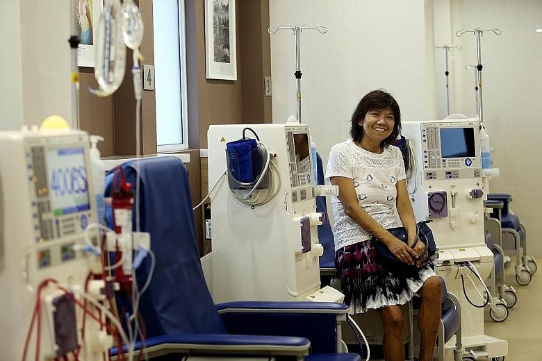 The new Scal-NKF Dialysis Centre in Yishun Street 81 is just a 15-minute walk away for housewife Low Cheng Koon, who used to spend an hour travelling by bus for dialysis treatment. The centre will double as a community outreach centre.