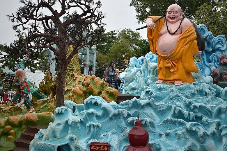 A sculpture at the 79-year-old Haw Par Villa. The study could lead to greater protection of the site and its artefacts, which reflect elements of Buddhist, Taoist and Confucian folklore.