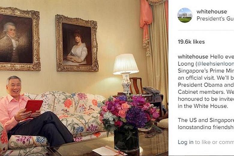 Mrs Lee's purse is designed by Pathlight student See Toh Sheng Jie. PM Lee's post on the White House's Instagram account, hailing the "close and longstanding friendship" between the US and Singapore. He is seen here in the principal suite of Blair Ho