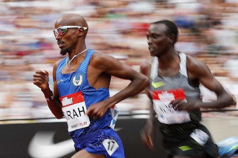 Britain's Mo Farah on his way to victory in the 5,000m race at the London Anniversary Games last month. He has felt harshly done by for standing by his coach Alberto Salazar, who has been embroiled in doping allegations.
