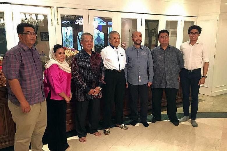 The founding members of the yet unnamed party are (from left) former Umno branch leader Kamarul Azman Habibur Rahman; former Umno member Anina Saadudin; former deputy prime minister Muhyiddin Yassin; Dr Mahathir; former Kedah menteri besar Mukhriz Ma