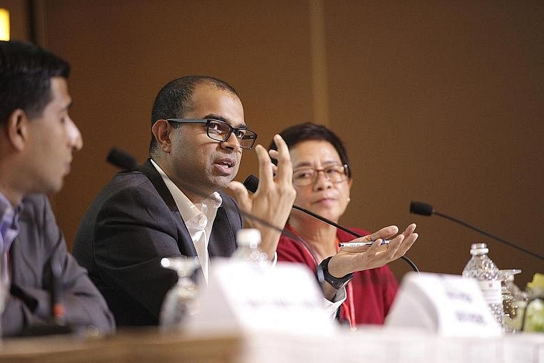 At yesterday's conference on managing social and cultural diversity in Singapore, Dr Janil argued that the way the Government proactively manages diversity has led to the country's success, and should not be thrown out. With him are Institute of Poli