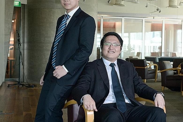 Mr Chean (seated), chief executive of Marine Nexus, an online platform that connects vessel providers with their customers globally. With him is his former classmate Timothy Ong, whom he roped in as his business partner and the firm's chief technolog