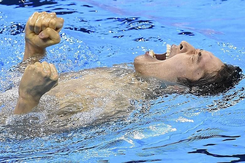 Kosuke Hagino, 21, celebrating winning the 400m individual medley final. His time on Saturday was the third-fastest in history, helping the Japanese become the first non-American winner in this event in 24 years.
