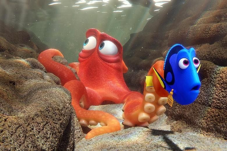 Pixar's sequel Finding Dory (above) feels like part of a connected universe and superhero flicks such as Captain America: Civil War get blockbuster promotion.