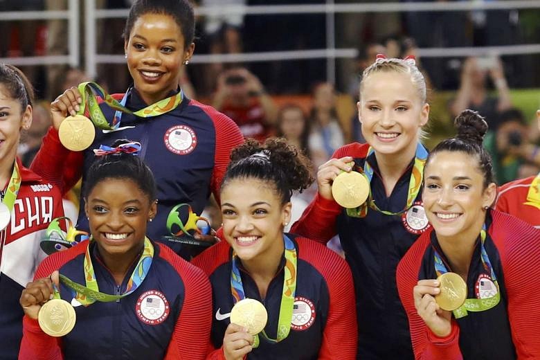 Olympics: United States win gymnastics women's team title | The Straits ...