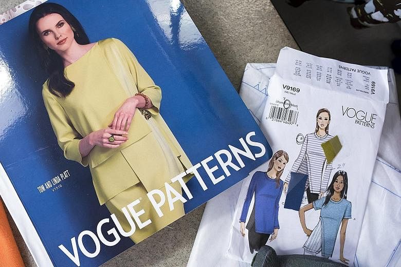 Home-sewing brand McCall Pattern publishes catalogues, which sewing enthusiasts can find at fabric shops.
