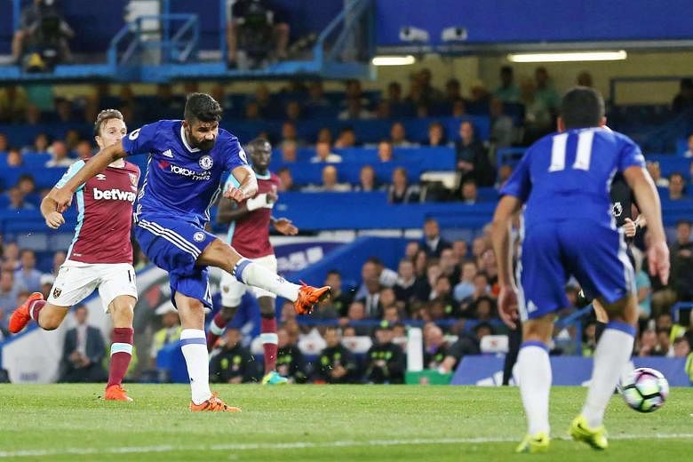 Chelsea striker Diego Costa striking a daisy-cutter late on to hand his new boss Antonio Conte a debut win over West Ham. 