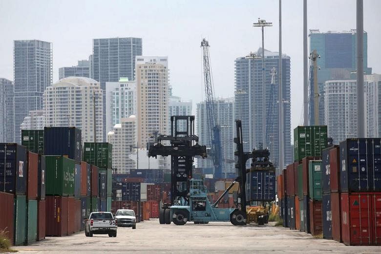 The Port of Miami in Florida in the United States. The American Express survey revealed that Singapore enterprises ranked the US as their top trading partner by revenue, followed by Hong Kong and Australia. 