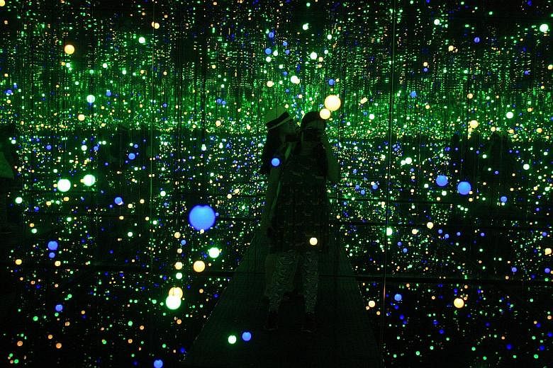 Japanese artist Yayoi Kusama's Infinity Mirrored Room - Gleaming Lights Of The Souls at Bonte Museum in Seogwipo, Jeju, South Korea.