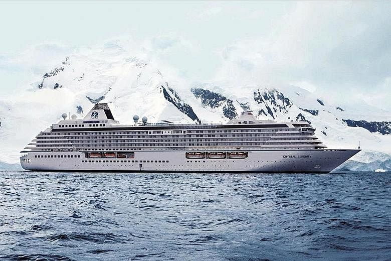 Crystal Serenity, seen here on a trip to Antarctica, was expected to carry as many as 1,700 passengers and crew for the Arctic cruise.