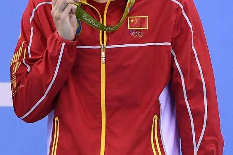 Bronze medallist Fu Yuanhui at the Rio Olympics. 