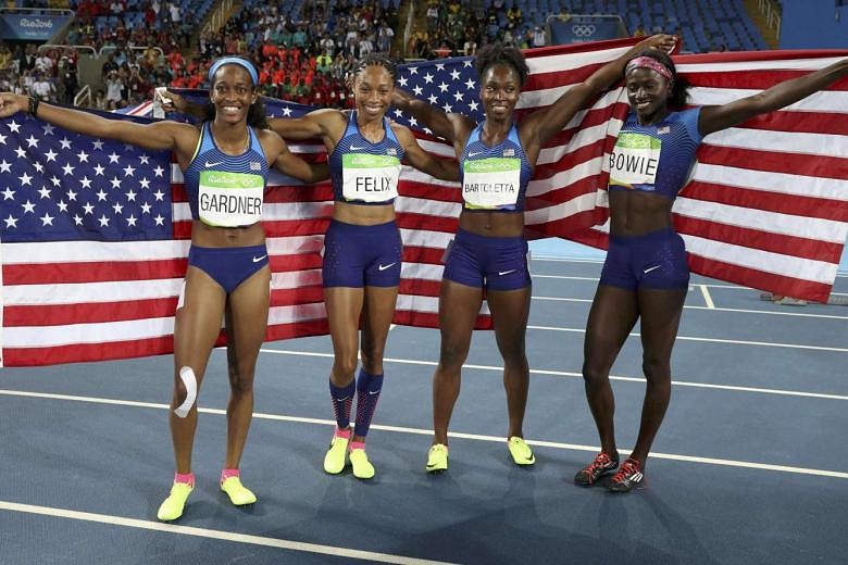 Olympics: US Win Women's 4x100m Relay, Record Fifth Gold For Allyson ...