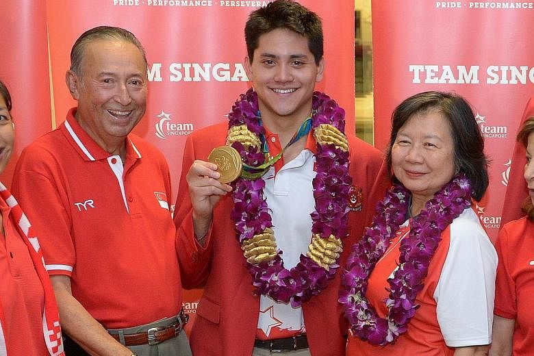 Schooling with his parents Colin and May. The family is looking at having a team to manage his image and any potential commercial deals. Also on the cards is training on how to carry himself in interviews and in public. Despite arriving at Changi Air