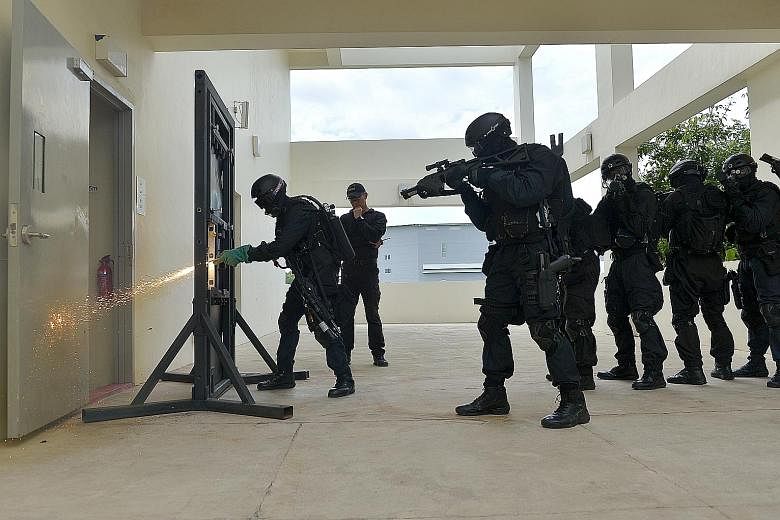 Spear recruits spend four months on a tactical course designed to make sure officers can perform high-risk operations and handle prison disturbances. The course includes training in escorting high-risk inmates, close-quarters combat and team dynamics