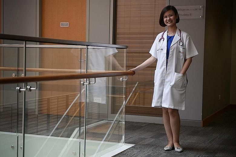 Ms Zhang was an investment consultant for six years and earned close to a five-figure sum each month, but her father's medical condition made her decide to pursue medicine instead. She started appealing for internships and shadowed doctors, and her e