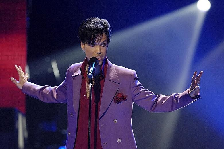 Singer Prince (above) died on April 21 at his home and studio outside Minneapolis.
