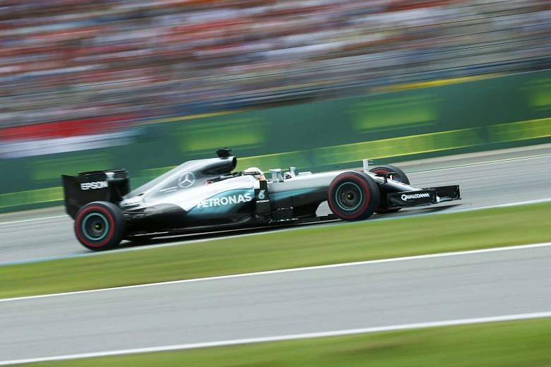  Mercedes' Lewis Hamilton during the race on July 31 in Germany.