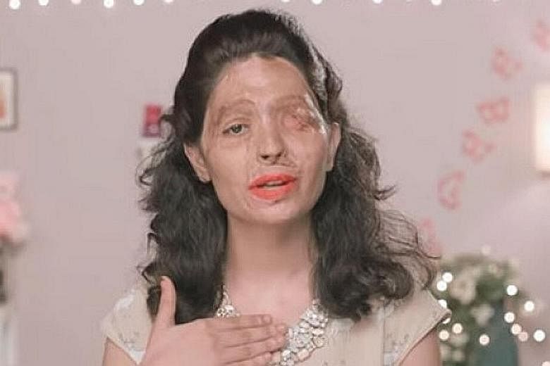 Ms Reshma Qureshi is the face of a campaign to end the open sale of acid in India and appears in videos on YouTube offering beauty tips.