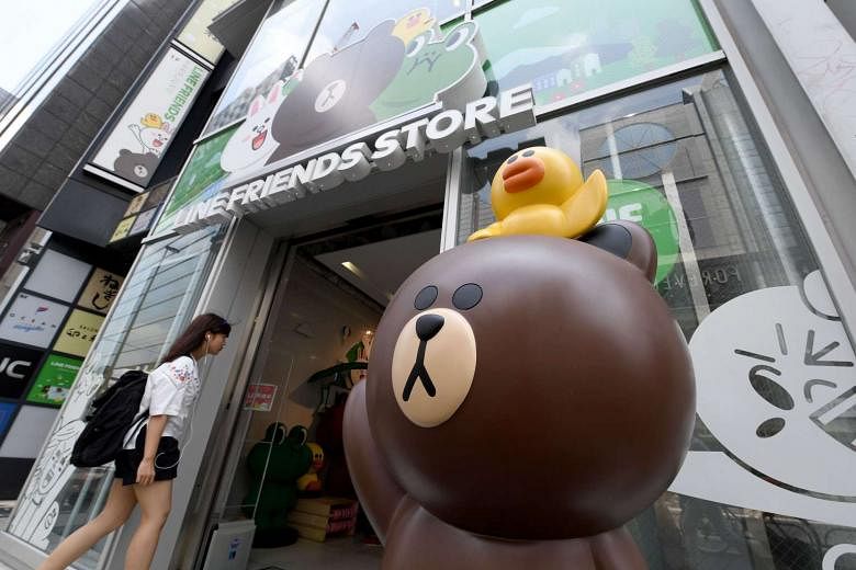 Line is already growing its client base through dedicated product stores in Tokyo (above) and abroad, but Mr Idezawa wants to go further, making it a one-stop shop for users, by offering commercial services too. 