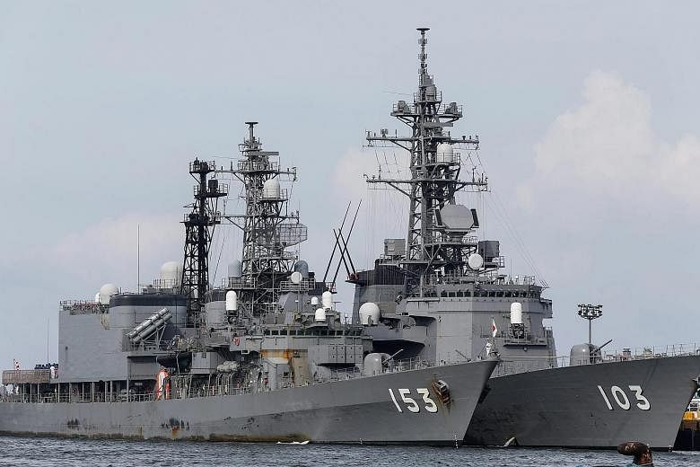 Two Japanese warships docked in the Philippines yesterday for a two-day goodwill visit.