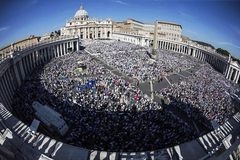 Around 120,000 people attended Mother Teresa's canonisation ceremony in St Peter's Square, Vatican City. Among those present were 13 heads of state or government, and hundreds of sari-clad nuns from her religious order, the Missionaries of Charity.