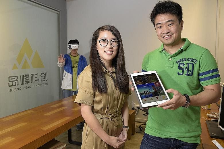 Mr Bao and Ms Li hope the novel experience they offer through the virtual reality headset will boost their business.