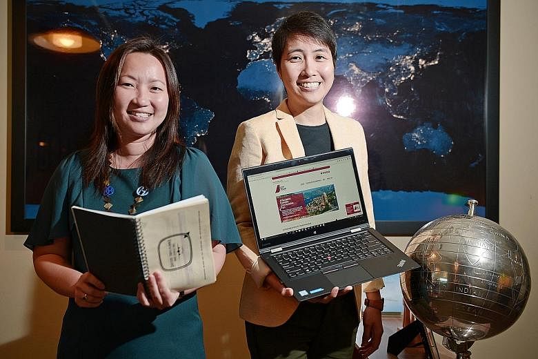 Quotient Travel Planner co-founders Javiny Lim (far left) and Lim Hui Juan developed a website that allows users to pick from a list of basic itineraries and add on activities, day tours and trip extensions. After making their payment, a booklet with