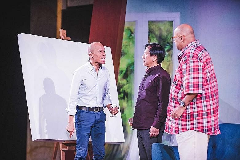 Friends in Art (from left) Lim Yu-Beng, Gerald Chew and Remesh Panicker.